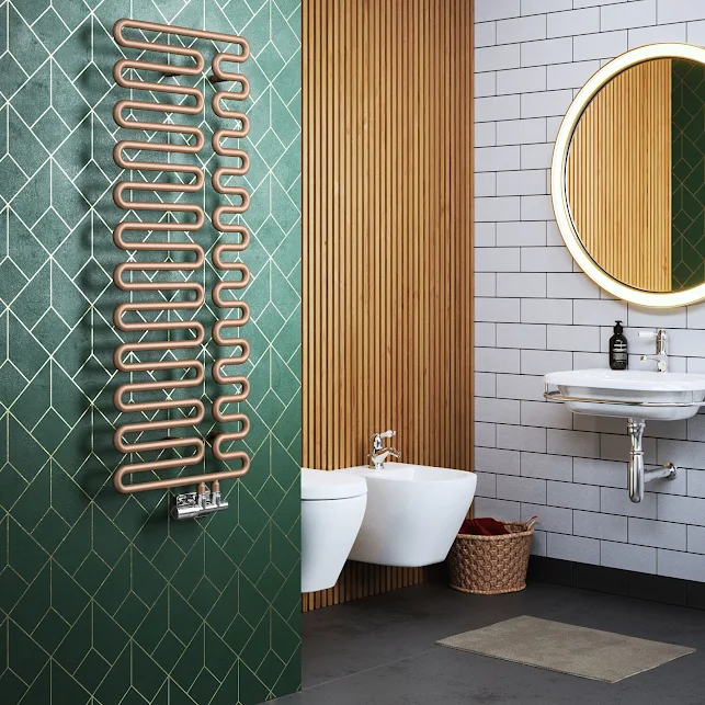 Terma Swale Heated Towel Rail - Bright Copper 1244 X 465mm 4 Terma Swale Heated Towel Rail - Bright Copper 1244 X 465mm - Image 2