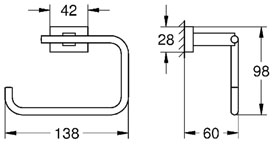 Grohe Essentials Cube Chrome Wall Hung Toilet Roll Holder 4 Grohe Essentials Cube Chrome Wall Hung Toilet Roll Holder - Image 2