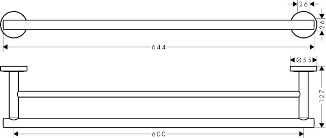 Hansgrohe Three Piece Logis Universal Bathroom Accessories Set Chrome - 41727000 7 Hansgrohe Three Piece Logis Universal Bathroom Accessories Set Chrome - 41727000 - Image 5