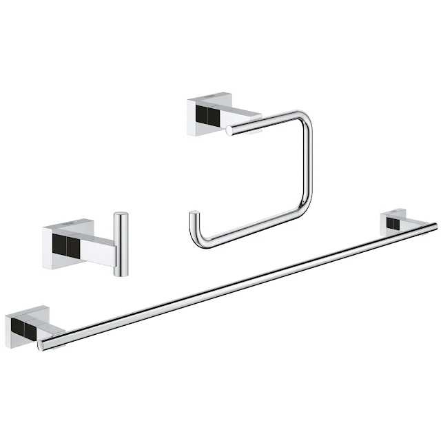 Grohe Essentials Cube 3-in-1 Accessories Set Chrome 40777001 3 Grohe Essentials Cube 3-in-1 Accessories Set Chrome 40777001