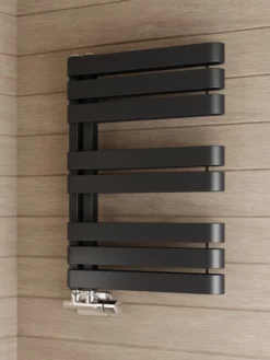 Terma Warp S Heated Towel Rail Matt Black 655 X 500mm
