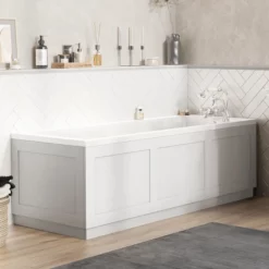 Park Lane Worcester Chalk White MDF Traditional Bath Side Panel - 1700mm