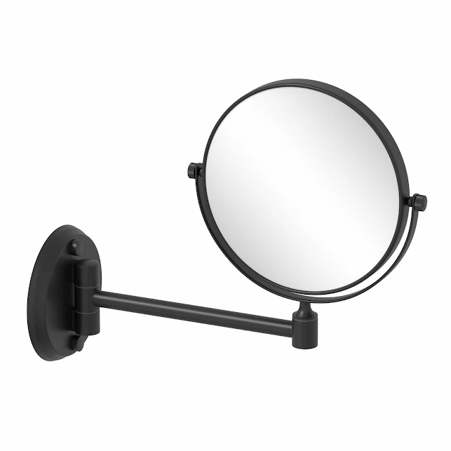Vale Designs Wall Mounted Round Shaving Mirror 6" - Black 4 Vale Designs Wall Mounted Round Shaving Mirror 6" - Black - Image 2
