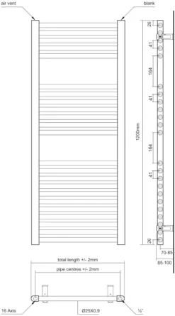 Towelrads Pisa Heated Towel Rail Black - 1200 X 400mm -Bathroom Supplies Sales 2024 192f9505 d285 4947 bae8 fa76c2155058