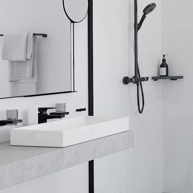 Hansgrohe AddStoris Double Robe Hook Matt Black - 41755670 6 Hansgrohe AddStoris Double Robe Hook Matt Black - 41755670 - Image 4