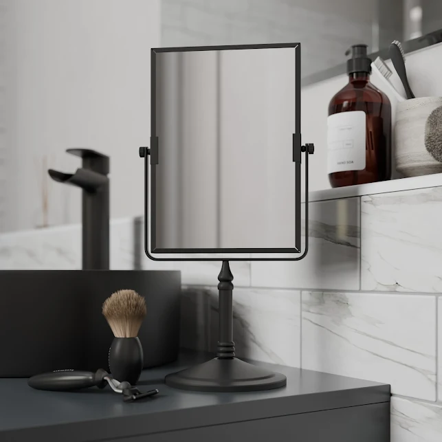 Vale Designs Free Standing Rectangular Shaving Mirror - Black 3 Vale Designs Free Standing Rectangular Shaving Mirror - Black