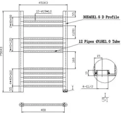 Dual Fuel Heated Towel Rail 750 X 450mm Flat Thermostatic -Bathroom Supplies Sales 2024 1dae0225 0a67 4209 87da 3c20d44bc009