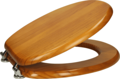 Ceramica Round Toilet Seat - Bottom Fix Antique Pine