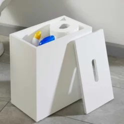 Vale Designs Bathroom Tidy With Lid - White