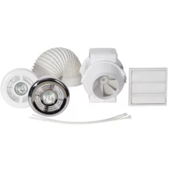 Airflow Aventa Timer Controlled In-line Shower Fan And Kit With Light 100mm - 9041408