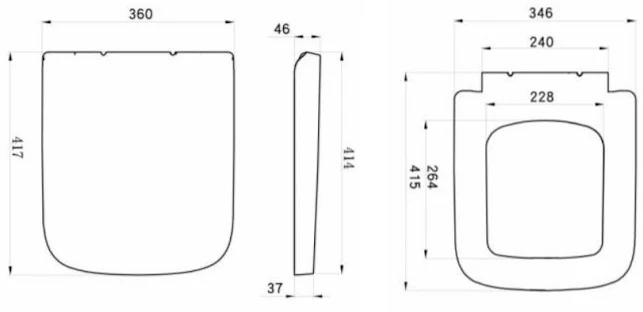 Ceramica Marseille Soft Close Square Toilet Seat - Top Fix White 8 Ceramica Marseille Soft Close Square Toilet Seat - Top Fix White - Image 6