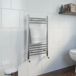 Essentials Heated Towel Rail Chrome 750 X 450mm Flat