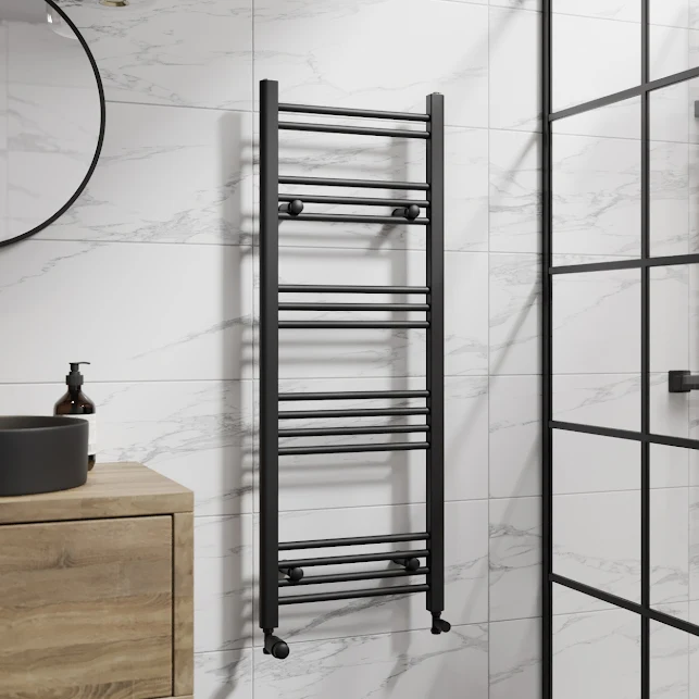 DuraTherm Heated Towel Rail Matt Black 1200 X 600mm Flat 4 DuraTherm Heated Towel Rail Matt Black 1200 X 600mm Flat - Image 2