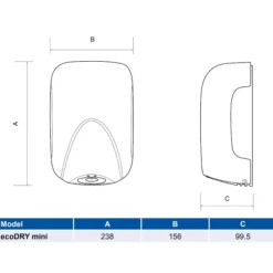 Airflow EcoDRY Mini White Automatic Hand Dryer - 90000520 -Bathroom Supplies Sales 2024 2c9941e9 0763 43f5 bba9 183a5b5e5f22