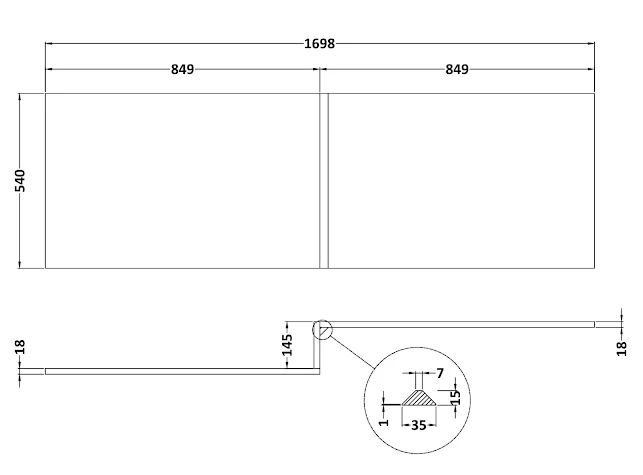 Ceramica L Shaped Shower Bath Side Panel - White Gloss MDF 1700mm 6 Ceramica L Shaped Shower Bath Side Panel - White Gloss MDF 1700mm - Image 4