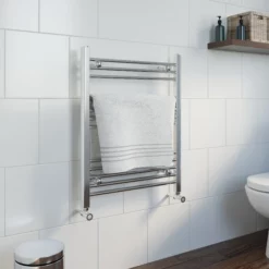 Essentials Heated Towel Rail Chrome 750 X 600mm Flat