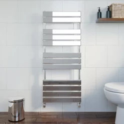 DuraTherm Flat Panel Heated Towel Rail Chrome - 1200 X 500mm