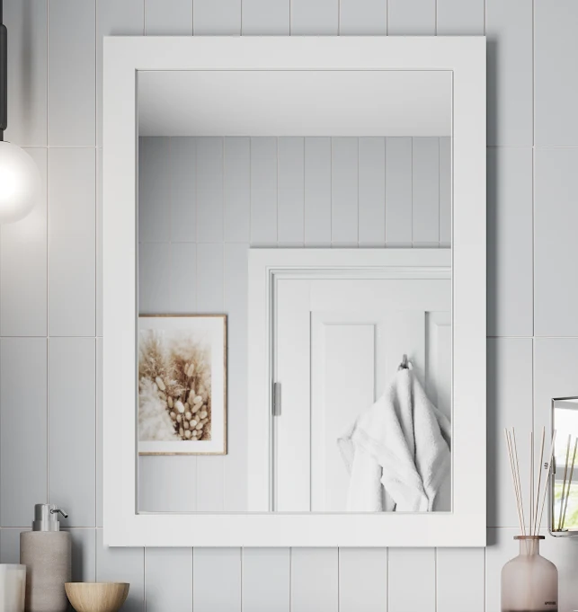 Artis Gloss White 600 X 800mm Framed Bathroom Mirror 2 Artis Gloss White 600 X 800mm Framed Bathroom Mirror