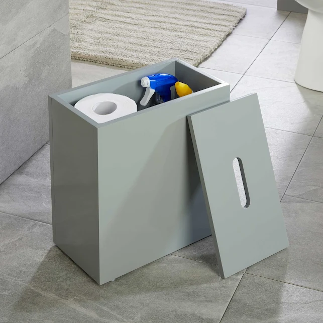 Vale Designs Bathroom Tidy With Lid - Grey 3 Vale Designs Bathroom Tidy With Lid - Grey