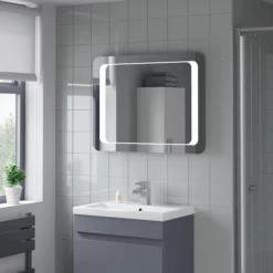 Artis Levo LED Bathroom Mirror With Demister Pad 600 X 800mm - Mains Power