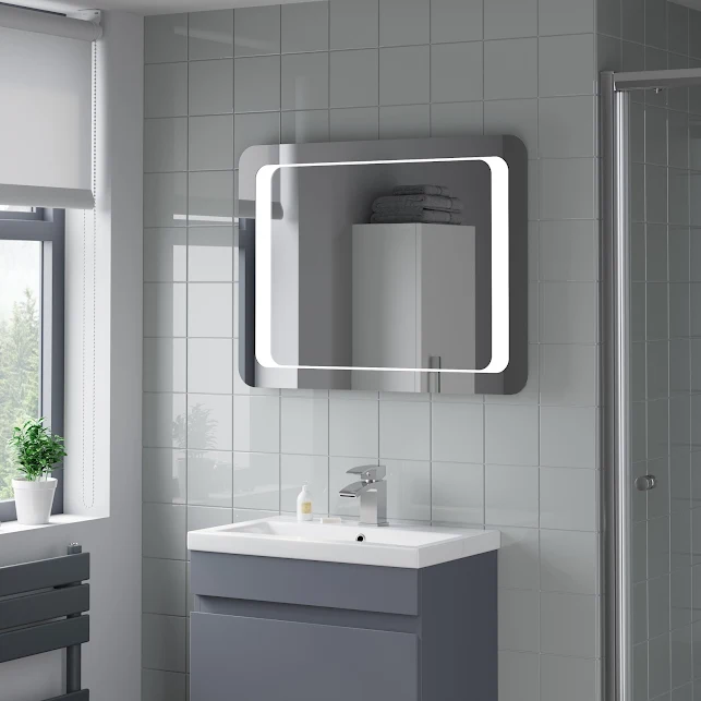 Artis Levo LED Bathroom Mirror With Demister Pad 600 X 800mm - Mains Power 2 Artis Levo LED Bathroom Mirror With Demister Pad 600 X 800mm - Mains Power