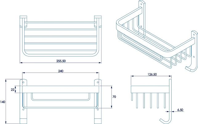 Croydex Aluminium Chunky Large Basket Black - QM770321 7 Croydex Aluminium Chunky Large Basket Black - QM770321 - Image 5
