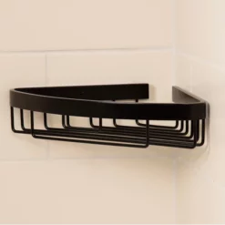 Croydex Aluminium Chunky Corner Basket Black - QM775921