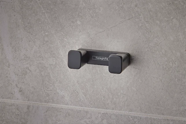 Hansgrohe AddStoris Double Robe Hook Matt Black - 41755670 4 Hansgrohe AddStoris Double Robe Hook Matt Black - 41755670 - Image 2