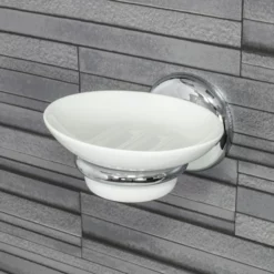 Croydex Grosvenor Flexi-Fix Chrome Wall Hung Soap Dish - QM701941