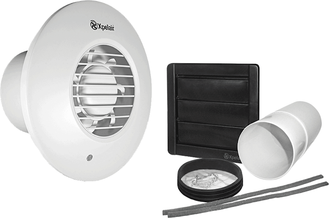 Xpelair Simply Silent Timer Controlled Round Extractor Fan With Fitting Kit 100mm - DX100TR 3 Xpelair Simply Silent Timer Controlled Round Extractor Fan With Fitting Kit 100mm - DX100TR