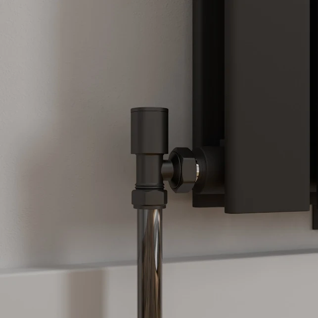 DuraTherm Black Angled Radiator Valves - 15mm 3 DuraTherm Black Angled Radiator Valves - 15mm