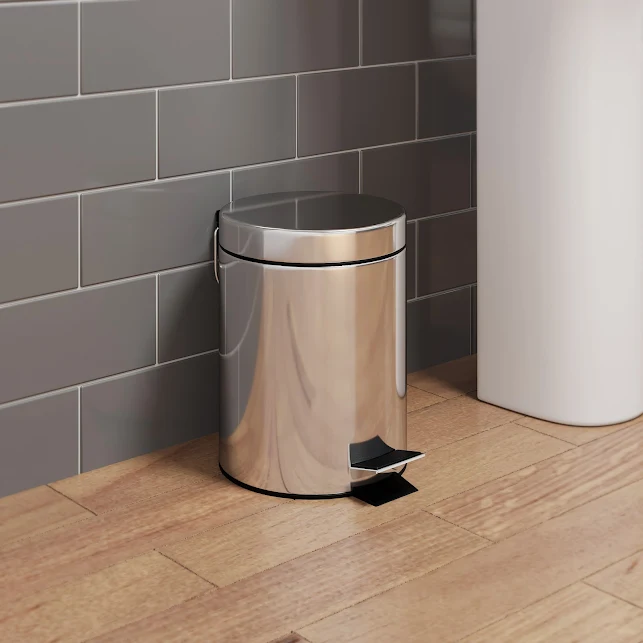 Architeckt Square Freestanding Toilet Roll Holder And 5L Round Bin 5 Architeckt Square Freestanding Toilet Roll Holder And 5L Round Bin - Image 3