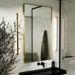 Vasari Large Rectangular Mirror - 1000 X 800mm Brushed Brass