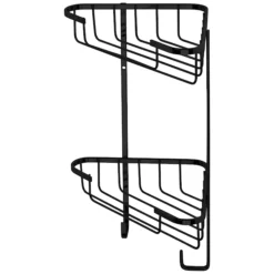 Croydex Two Tier Corner Basket Matt Black - QM260221