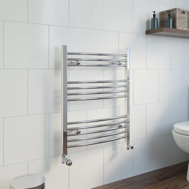 DuraTherm Curved Heated Towel Rail Chrome - 750 X 600mm 4 DuraTherm Curved Heated Towel Rail Chrome - 750 X 600mm - Image 2