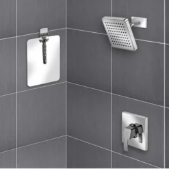 Croydex Rectangular In-Shower Mirror With Razor Holder 200 X 150mm - AJ401841