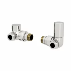 DuraTherm Corner Chrome Radiator Valve Pack - 15mm
