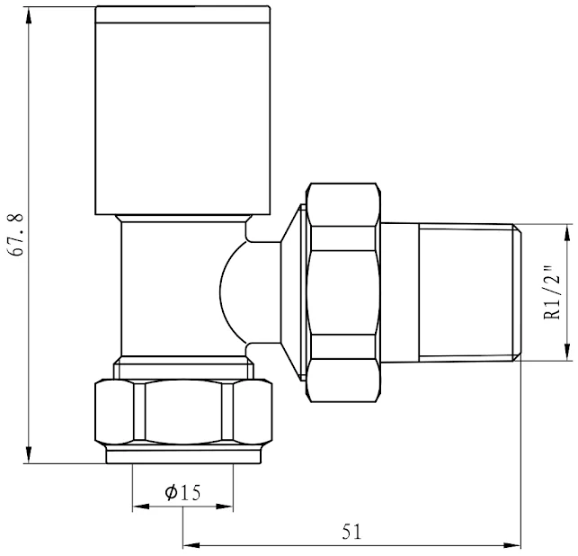 DuraTherm Black Angled Radiator Valves - 15mm 5 DuraTherm Black Angled Radiator Valves - 15mm - Image 3