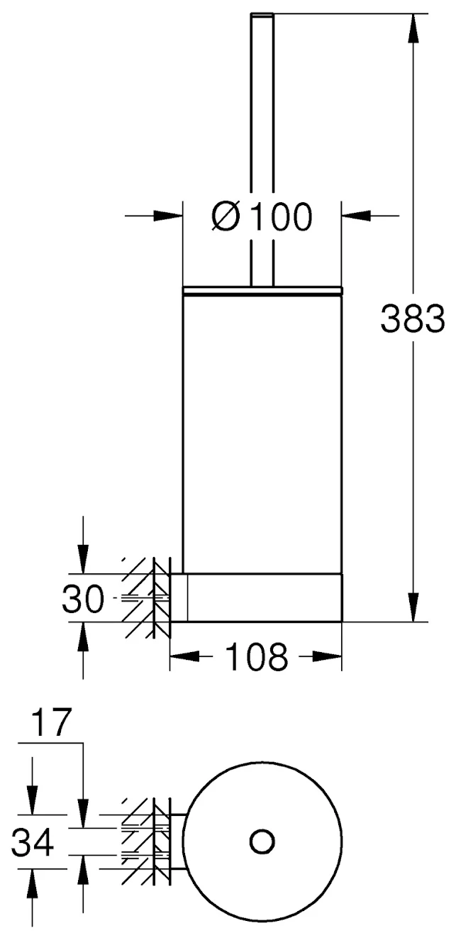 Grohe Selection Toilet Brush And Holder Chrome 41076000 4 Grohe Selection Toilet Brush And Holder Chrome 41076000 - Image 2