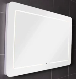 Croydex Chaumont Hang ānā Lock Rectangular LED Illuminated Mirror With Demister 600 X 900mm