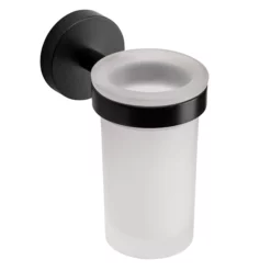 Croydex Flexi-Fix Epsom Wall Hung Tumbler Matt Black - QM481821
