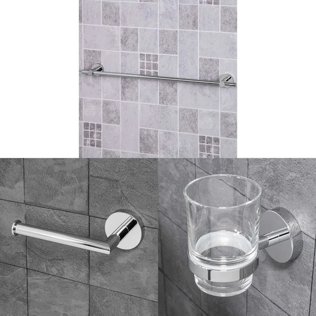 Croydex Epsom Accessory Pack Chrome 3 Croydex Epsom Accessory Pack Chrome