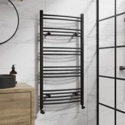DuraTherm Curved Heated Towel Rail Matt Black - 1200 X 600mm -Bathroom Supplies Sales 2024 68308c35 b578 4844 8097 fb07c6a7e934