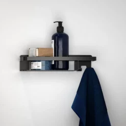 Tiger Caddy Shower Basket With Hook - Black