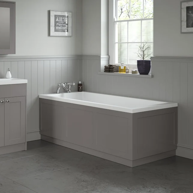 Park Lane Grey MDF Traditional Bath Side Panel - 1700mm 4 Park Lane Grey MDF Traditional Bath Side Panel - 1700mm - Image 2