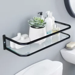 Vale Designs Wall Shelf With Rail - Black