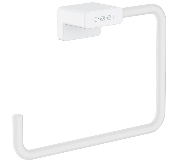 Hansgrohe AddStoris Towel Ring - Matt White 4 Hansgrohe AddStoris Towel Ring - Matt White - Image 2