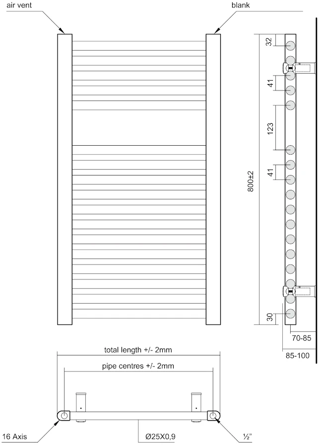 Towelrads Pisa Heated Towel Rail Black - 800 X 400mm 5 Towelrads Pisa Heated Towel Rail Black - 800 X 400mm - Image 3