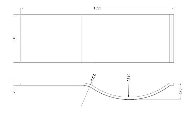 Ceramica P Shaped Shower Bath Side Panel 4 Ceramica P Shaped Shower Bath Side Panel - Image 2