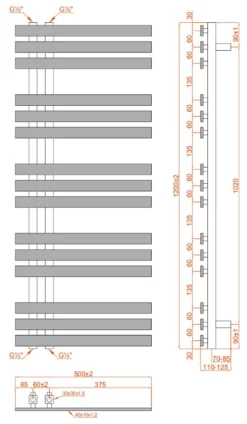 Solaro Heated Towel Rail Black 500 X 1200mm -Bathroom Supplies Sales 2024 718a9dec 4846 4016 aaa9 6bbb2a0ebd02